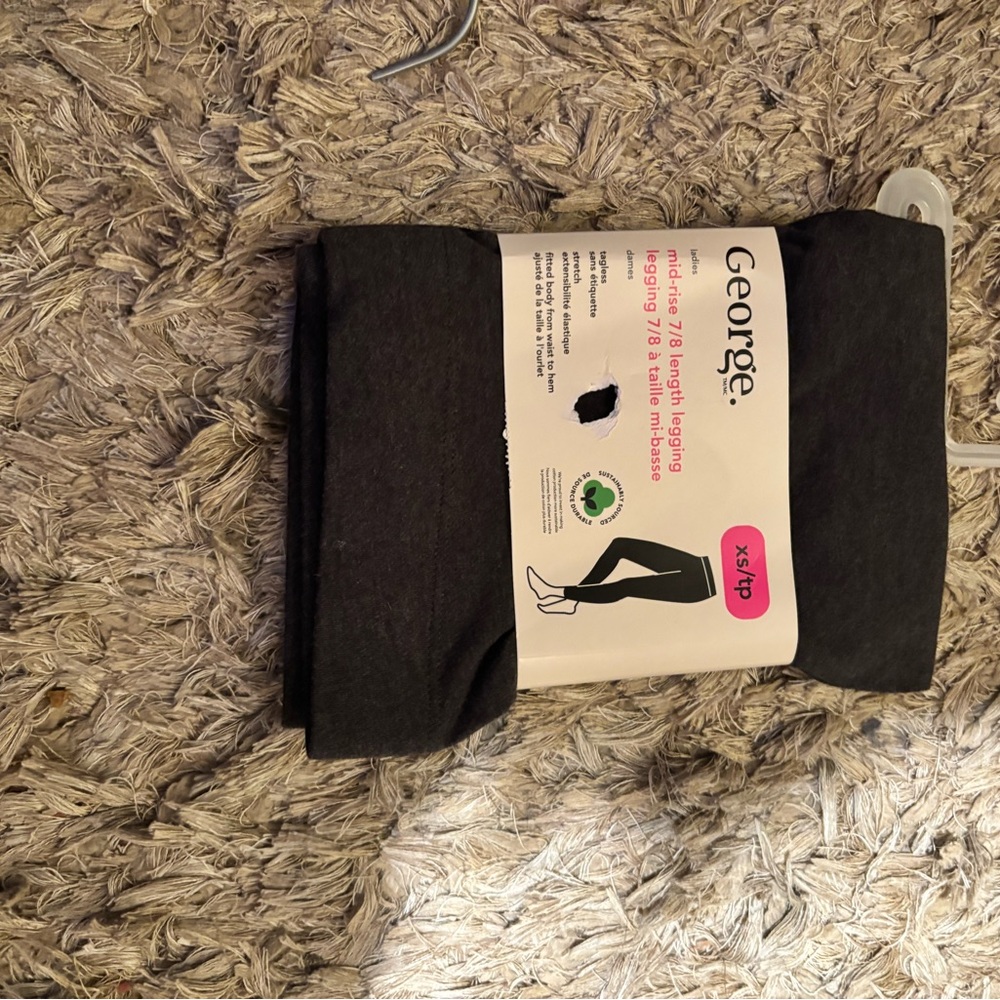 George Men's Black Leggings